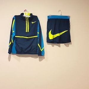 Nike color blocked windbreaker and shorts